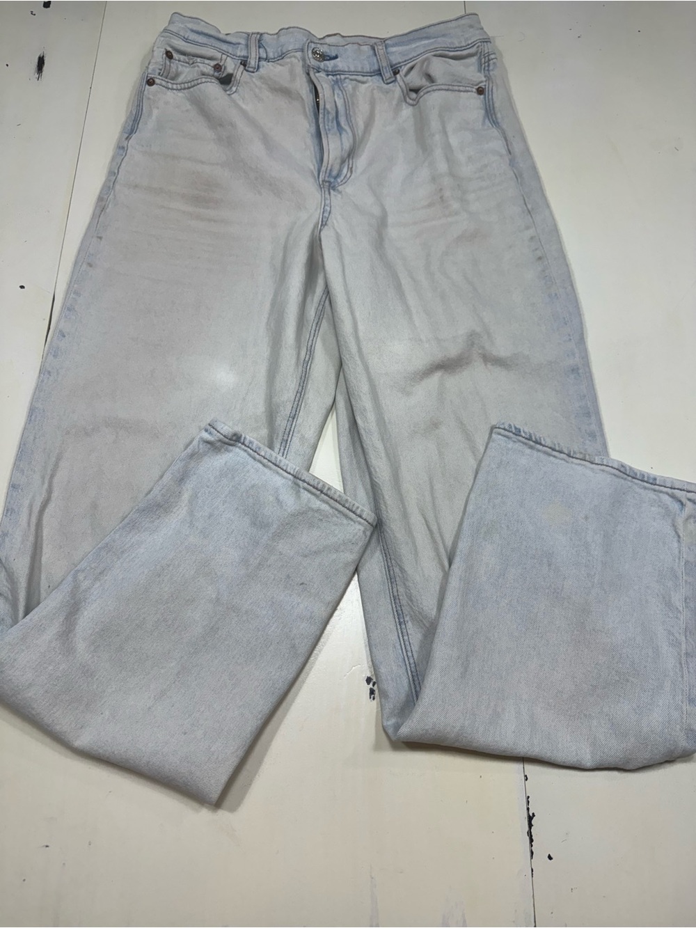 American Eagle Highest Rise Baggy Straight Strigid Jeans (Size 12 Long)